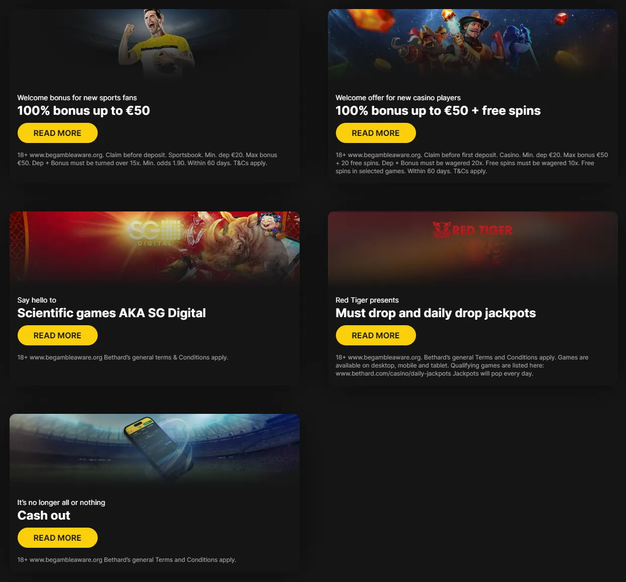 Bet Hard Bonuses 332x221