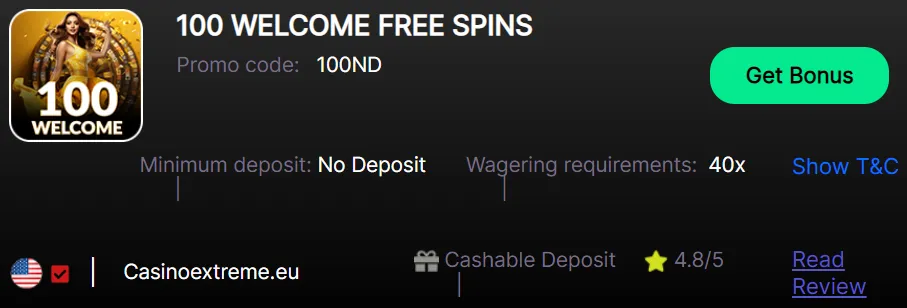 Extreme Casino Bonus 7 332x221