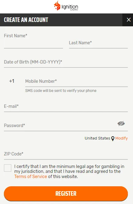 Ignition Casino Registration 332x221