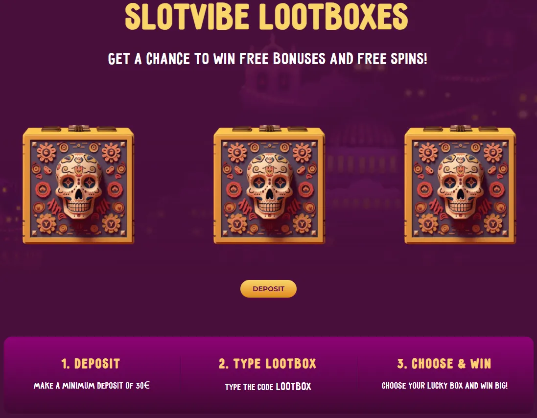 Slotvibe Casino Loot Box 332x221