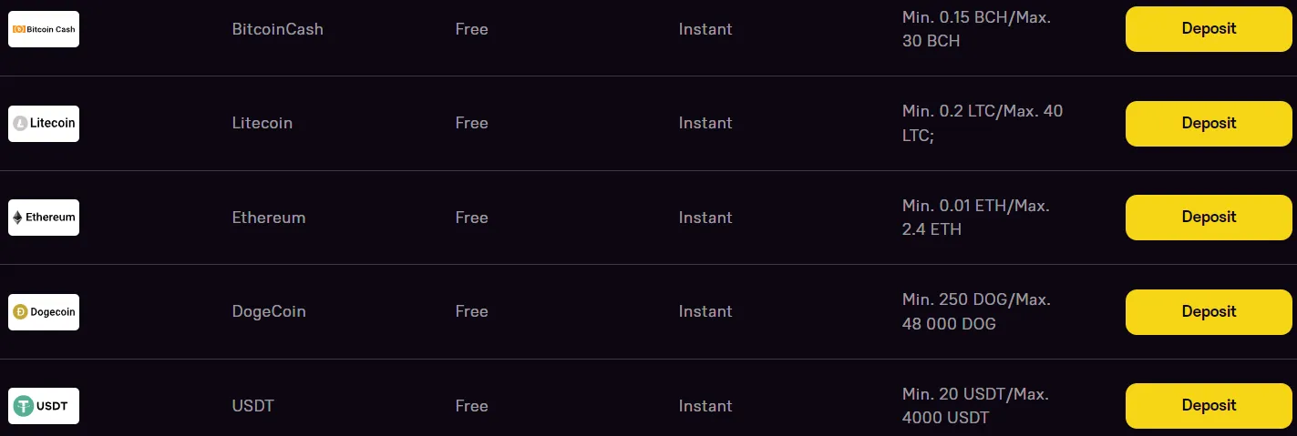 Zoome Casino Deposit Methods 3 332x221